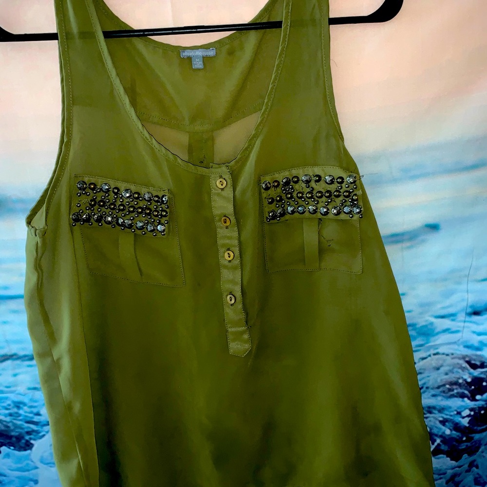 Army green summer blouse